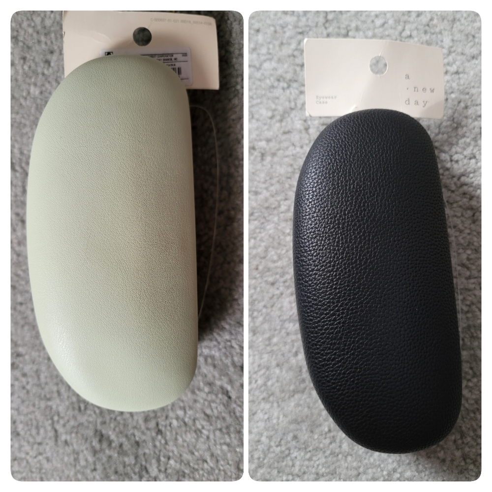NWT A New Day Hard Clam Shell Eyeglasses Case Travel Black Faux Leather